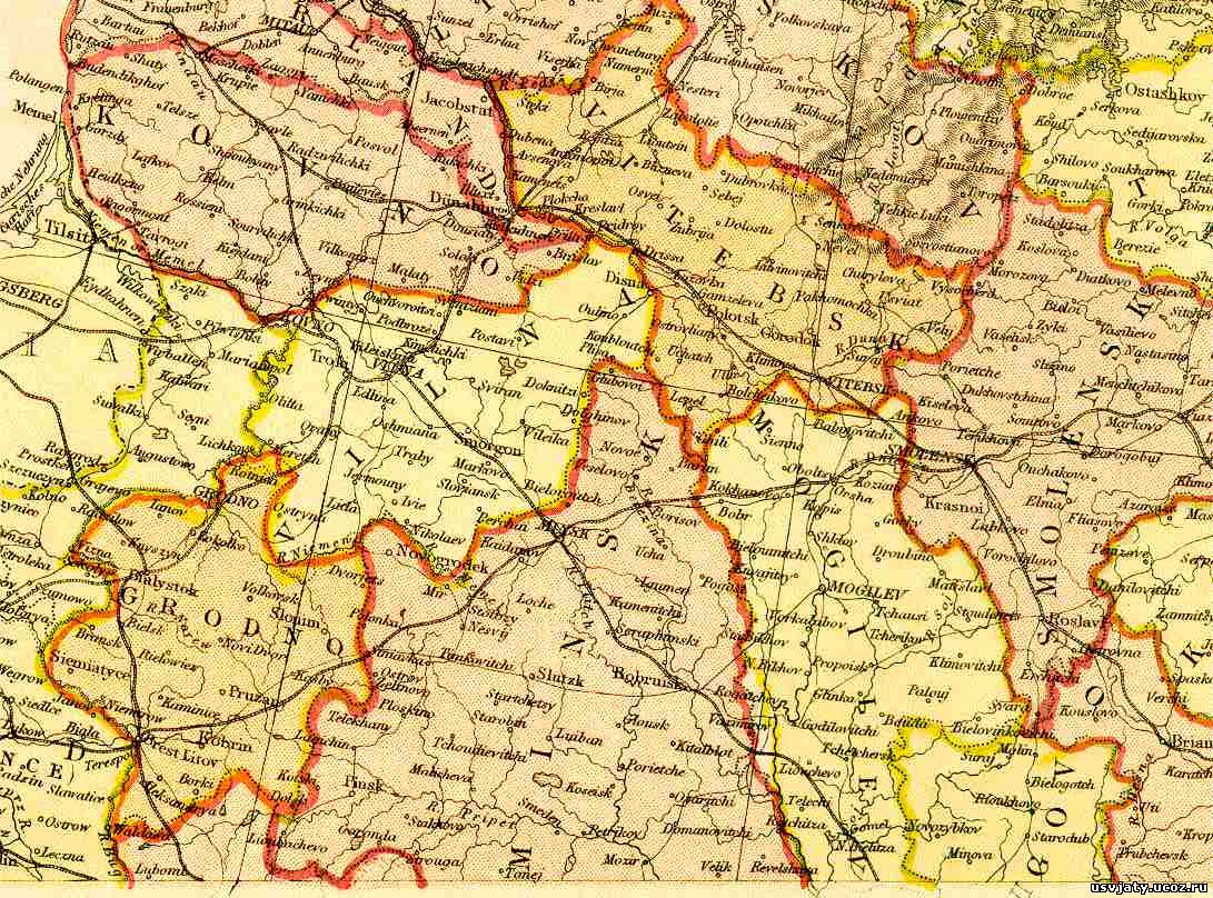 Усвяты.Карты Российской империи из атласа «The Comprehensive Atlas & Geography of The World», 1882 г.